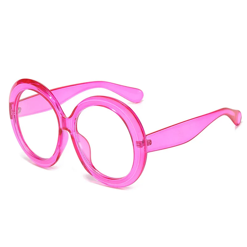 Fashion Oversized Round Glasses Frame Women Pink Clear Lenses Glasses Frame Women Eyeglasses Big Optical Spectacles Eyewear