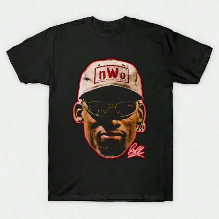 Dennis Rodmans Nwo Big Face T-Shirt Summer Unisex Tee Crew Neck Allover Print Short Sleeve Street Style Top 100% Cotton Trendy
