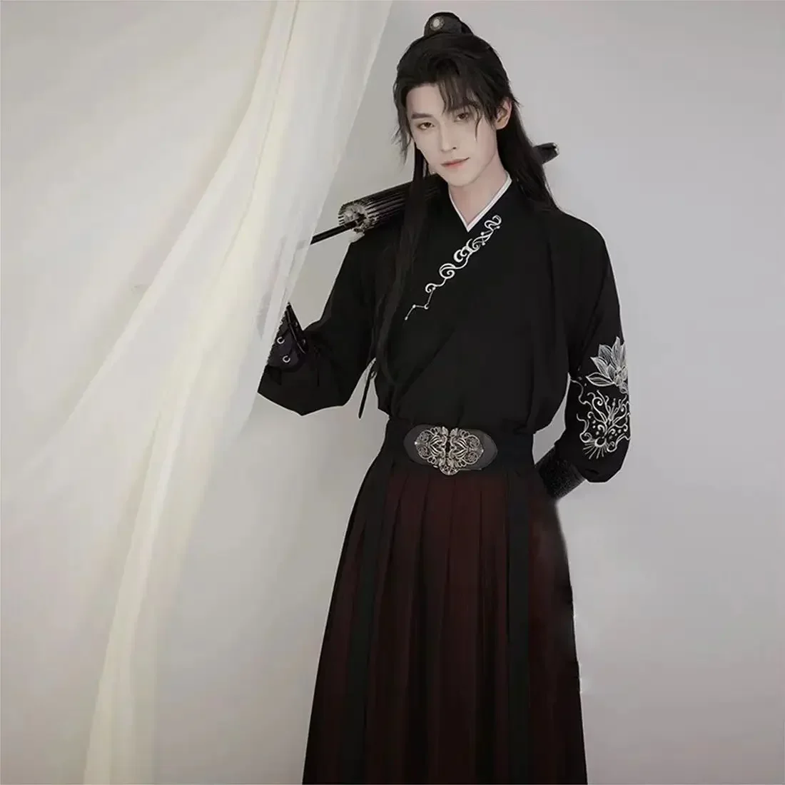 Chinese silk robe ancient knight hanfu men women aldult Kimono Swordsman hanfu Traditional Vintage Ethnic cosplay Dance Costume