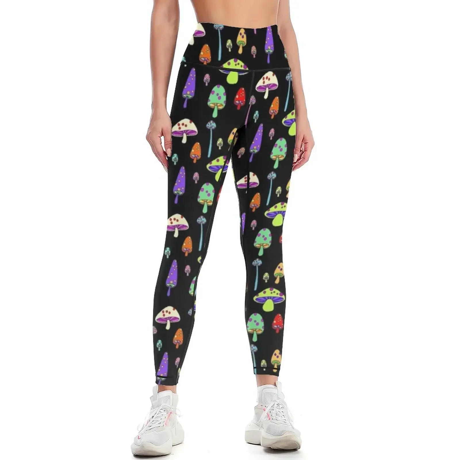 

Technicolor Mushrooms Leggings Tight fitting woman Sports female joggers for sport pants Womens Leggings