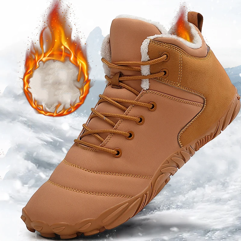 

New Winter Boots For Unisex Snow Barefoot Casual Shoes Outdoor Work Shoes Warm Fur Men Ankle Shoes Male Snow Boots Large Size