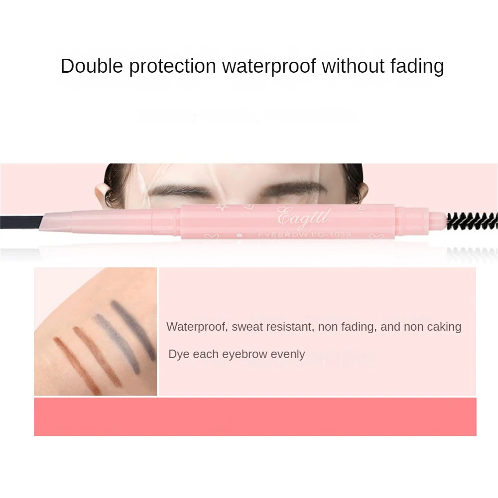 Matita per sopracciglia a doppia estremità rosa impermeabile non sbavatura Enhancer Tint Pen trucco con penna per tatuaggio per sopracciglia con chiusura a colori a lunga durata