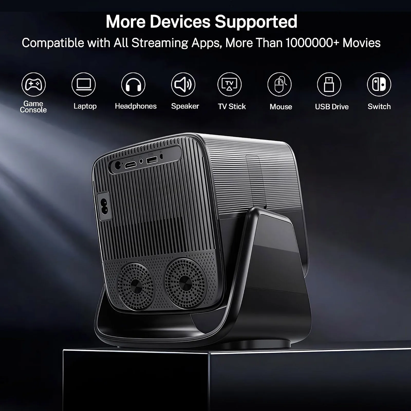 DITONG HT3 HD-Projektor, native 1080P, unterstützt 4K, WIFI6, BT5.4, Android, Mini, tragbarer LED-Heimkino-Videoprojektor – Detail 12