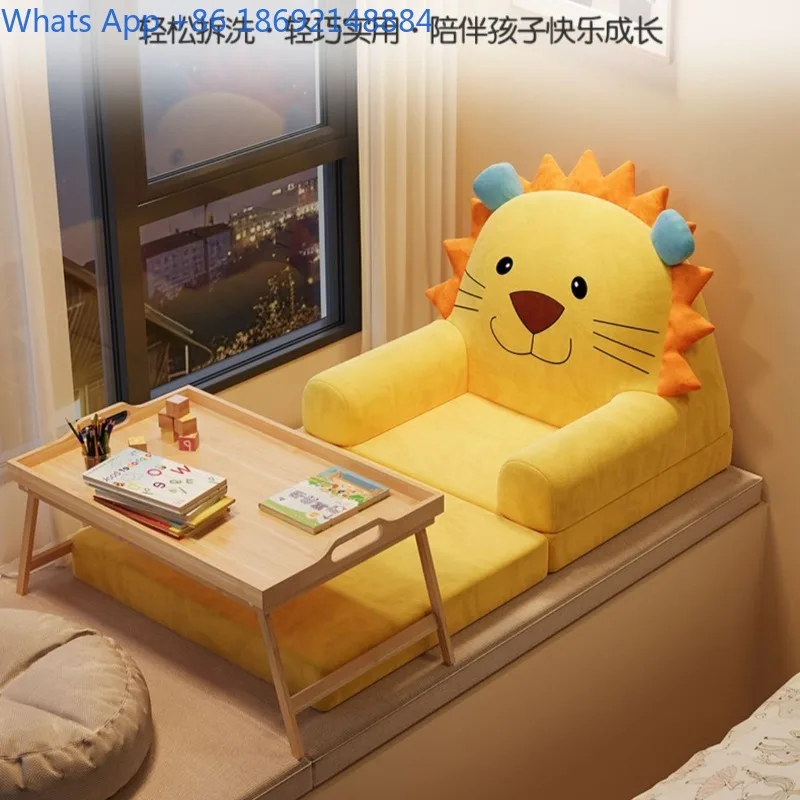 Foldable Washable Lazy Small Sofa Cute Three-Layer Cartoon Seat  Nap Sofa Bed