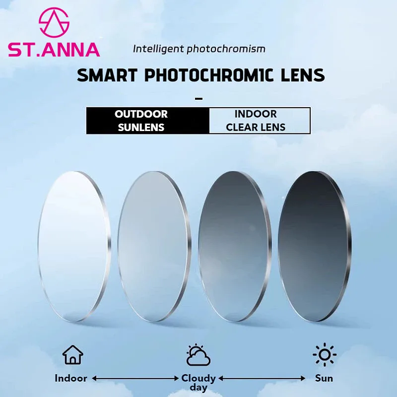 

Линзы оптические ST.ANNA 1.56 1.61 1.67 1.74 CR-39 из смолы, асферические, для коррекции близорукости и дальнозоркости, с покрытием HMC, антибликовые, фотохромные