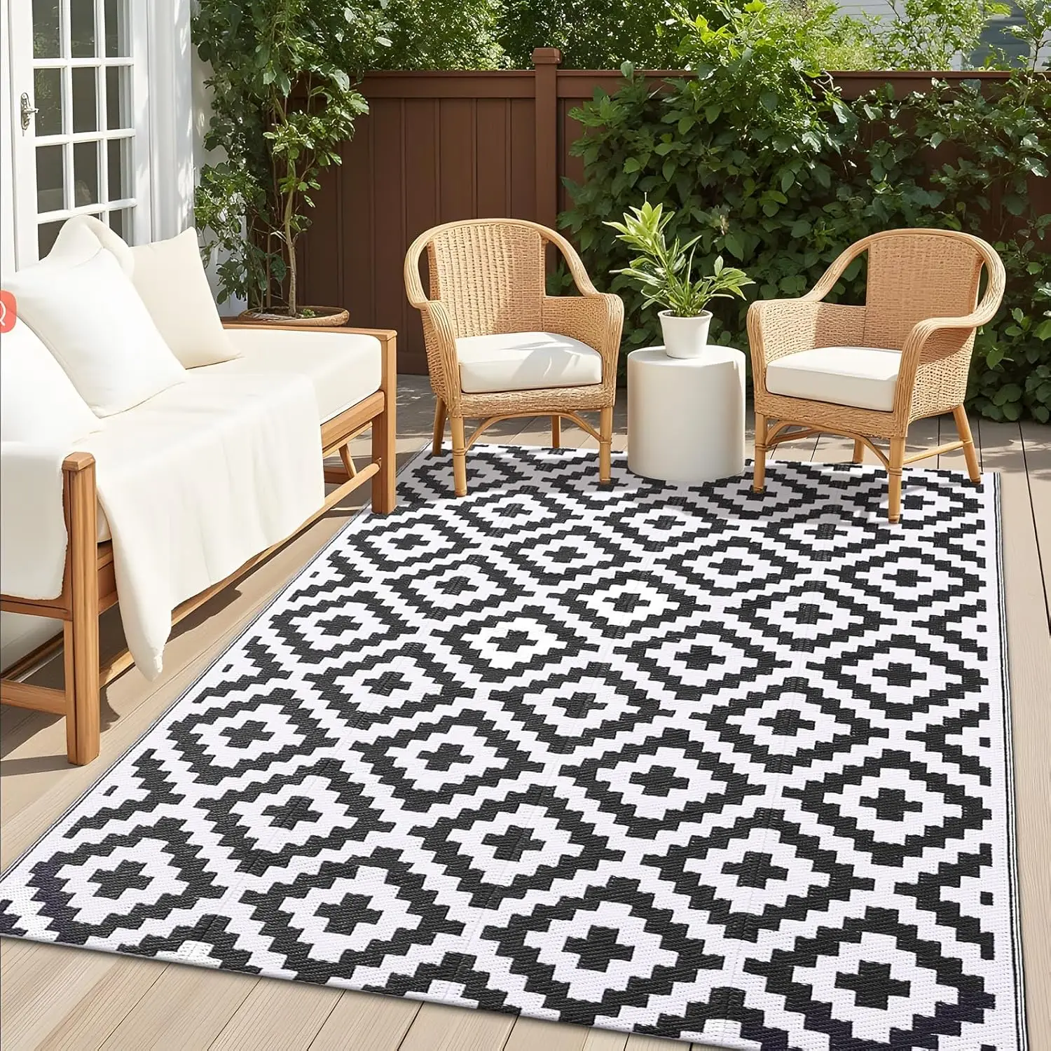 

Waterproof Outdoor Rug 5x8 ft, Outdoor Plastic Straw Rug for Camping, RV Mat Outside, Indoor Outdoor Carpet for Porch, Deck,