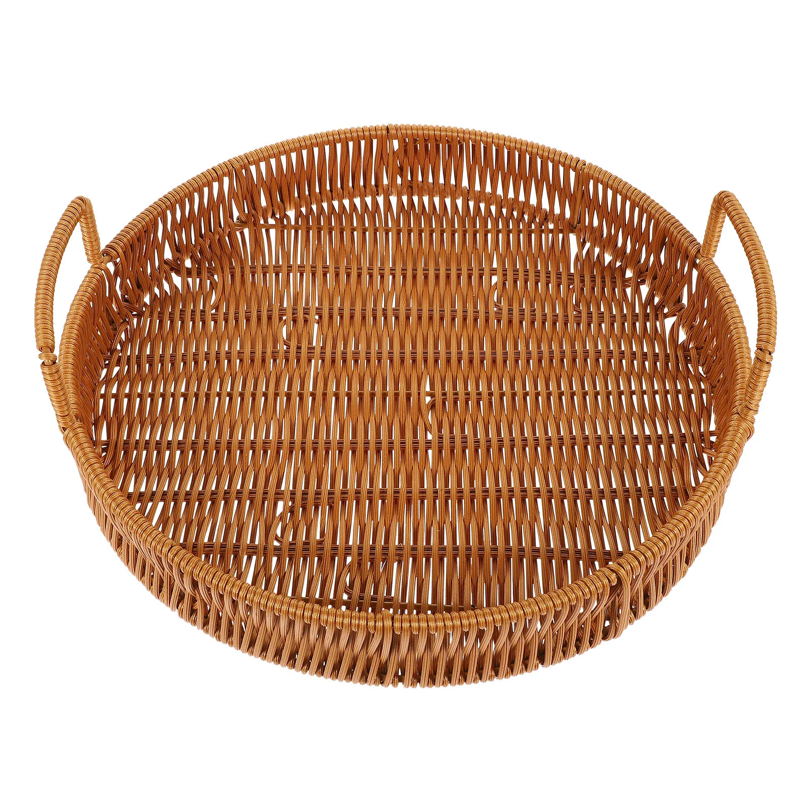 

Woven Storage Basket Imitation Rattan Bread Container Snack Holder Home Supplies Large Capacity Smooth Surface Multi Functional