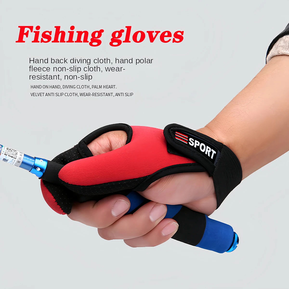 Guantes de pesca anticorte – 2 dedos libres transpirables - imagen 4