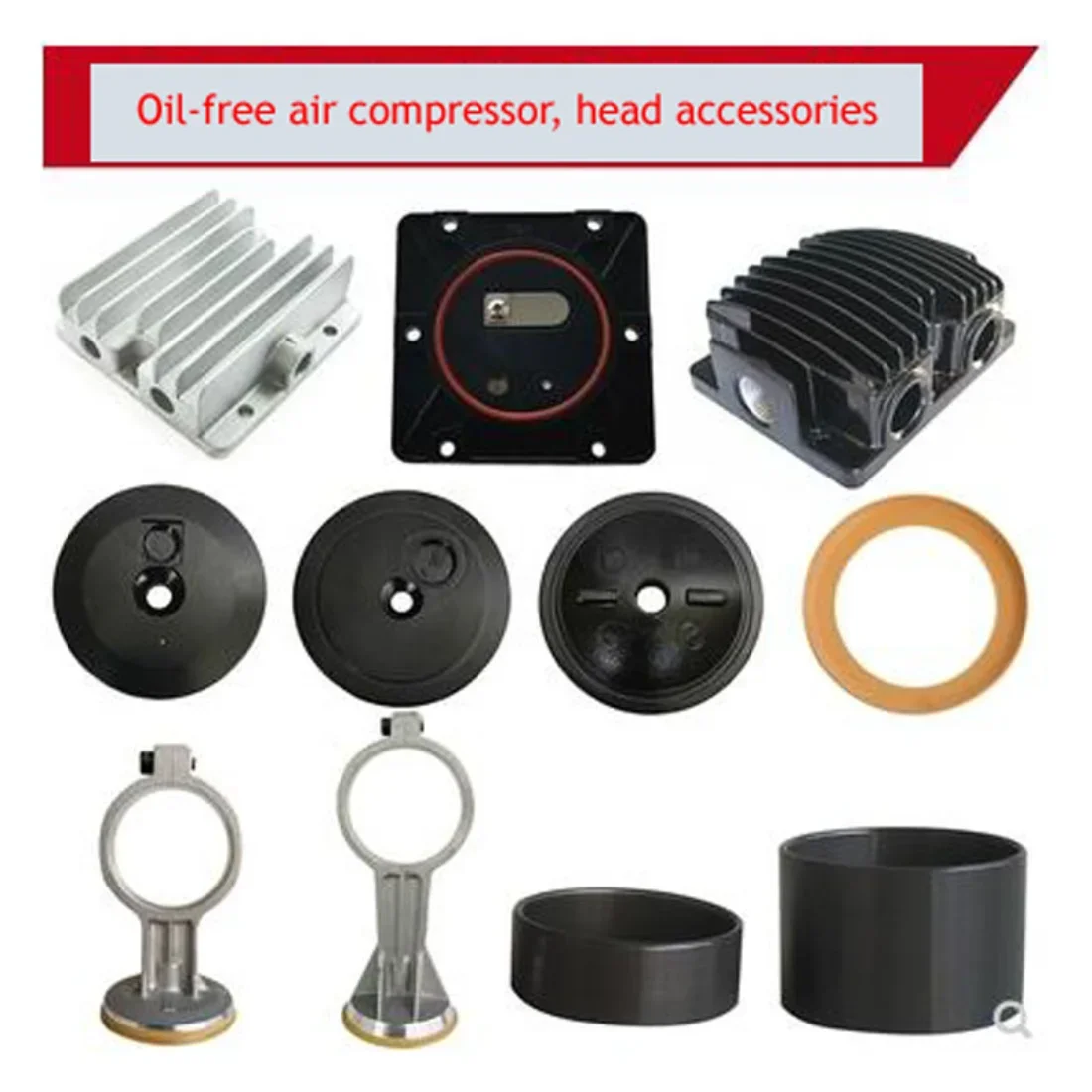 Silent Oil-Free Air Compressor Head Bowl Cylinder Aluminum Alloy Cylinder Liner Valve Plate Iron Plate Valve Plate Connecting