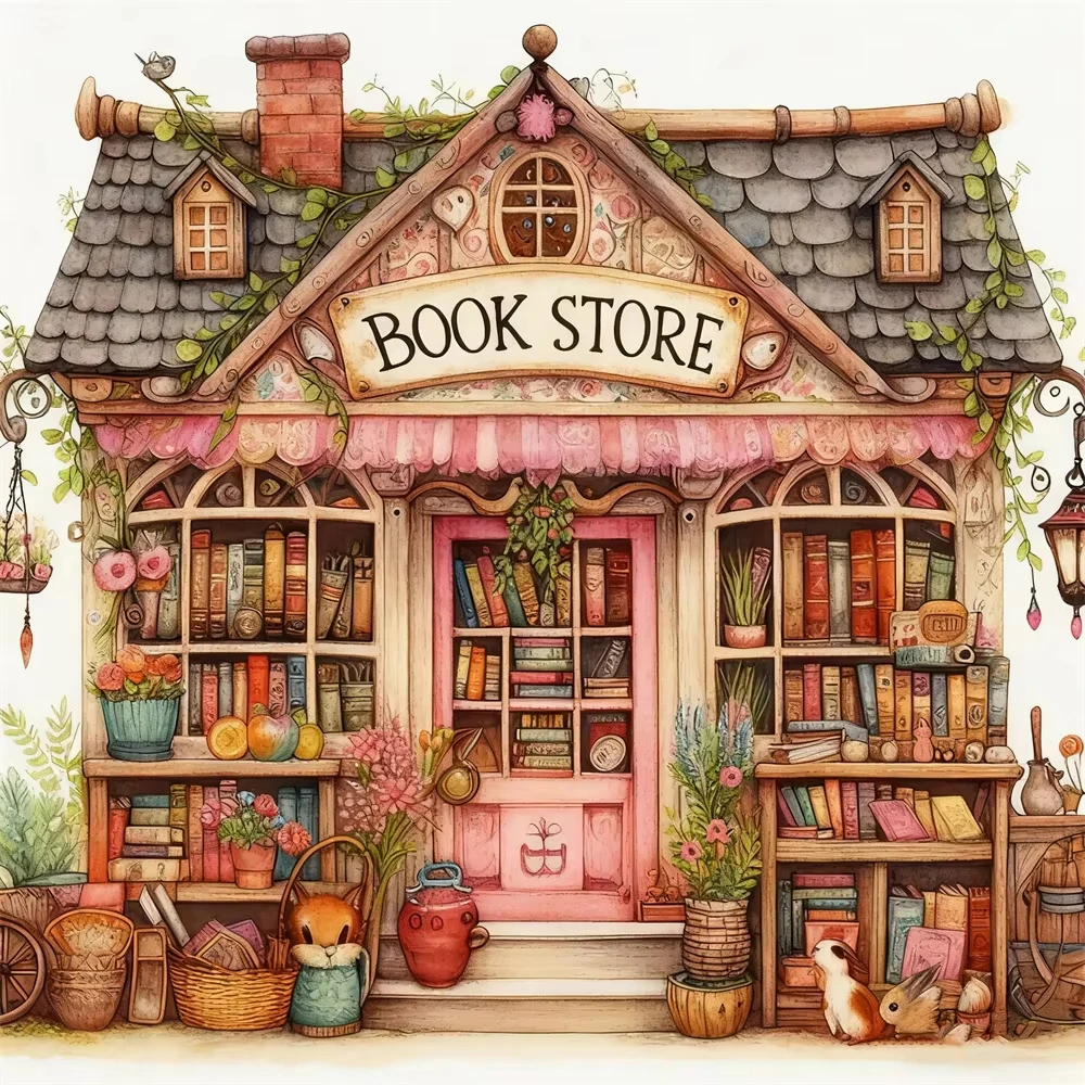 

500/1024PCS Jigsaw Puzzle Beautiful Old Bookstore And Street Scene For Adults Perfect For Quiet Evening Activity