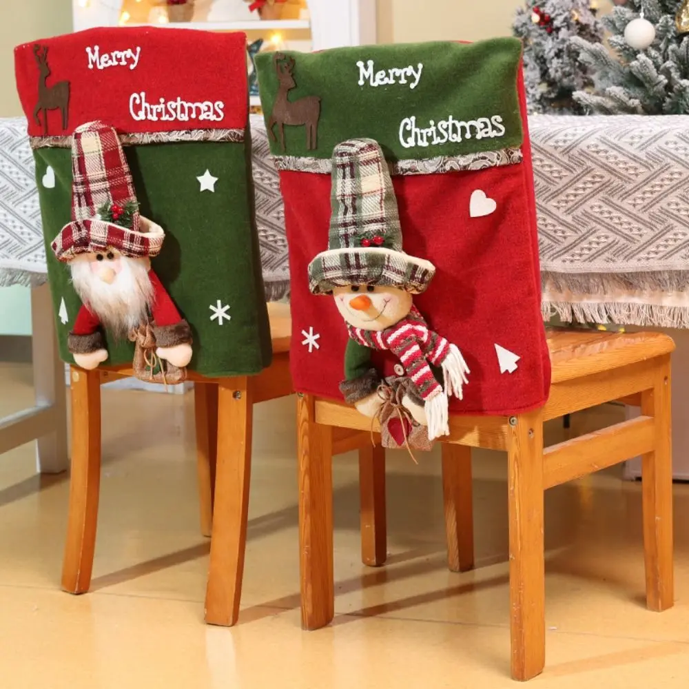 

Cartoon Christmas Chair Cover Santa Claus Snowman Elk Multifunctional Christmas Table and Chair Set Creative Artificial