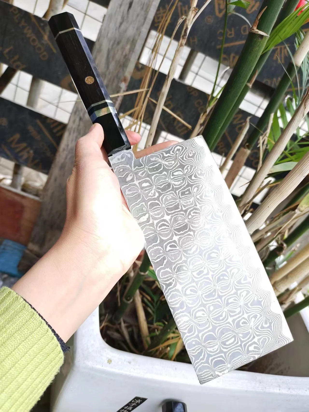7.5 Inch Chinese Chef Knife Damascus Steel Blade Cleaver Slicing Professional Kitchen Sharp Knife For Cutting Vegetable And Meat