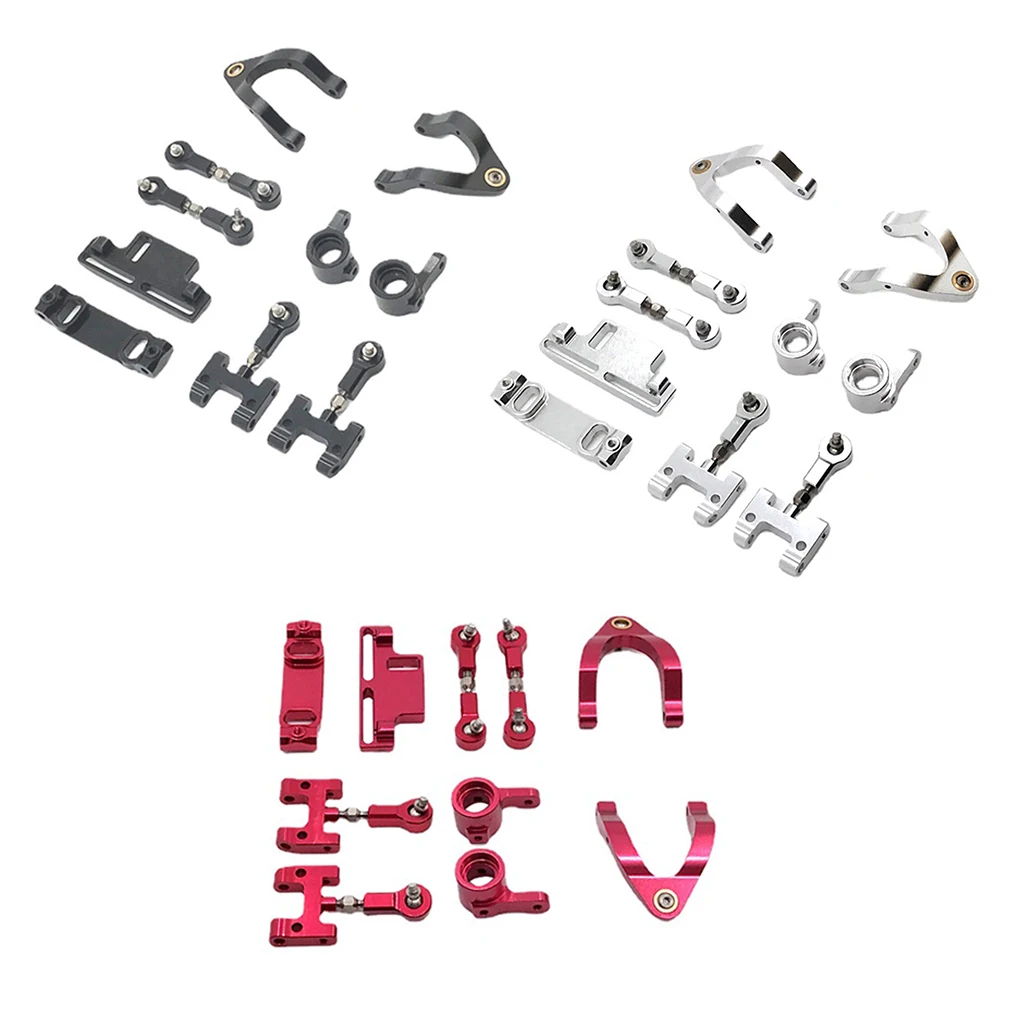 Metal Alloy Steering Knuckle Set for WPL D12 RC Truck 1 10 Scale 4WD Drift Car Upper Lower Swing Arms Replacement Accessories