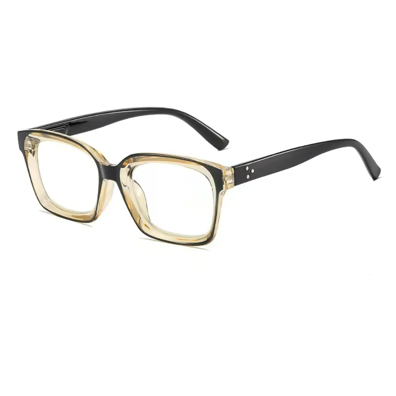 1 Stück Geek Chic Retro-Vibes Dicke Eckige Brille für Damen und Herren, Übergroßer Acetat-Brillenrahmen, Modische Optische Fassungen