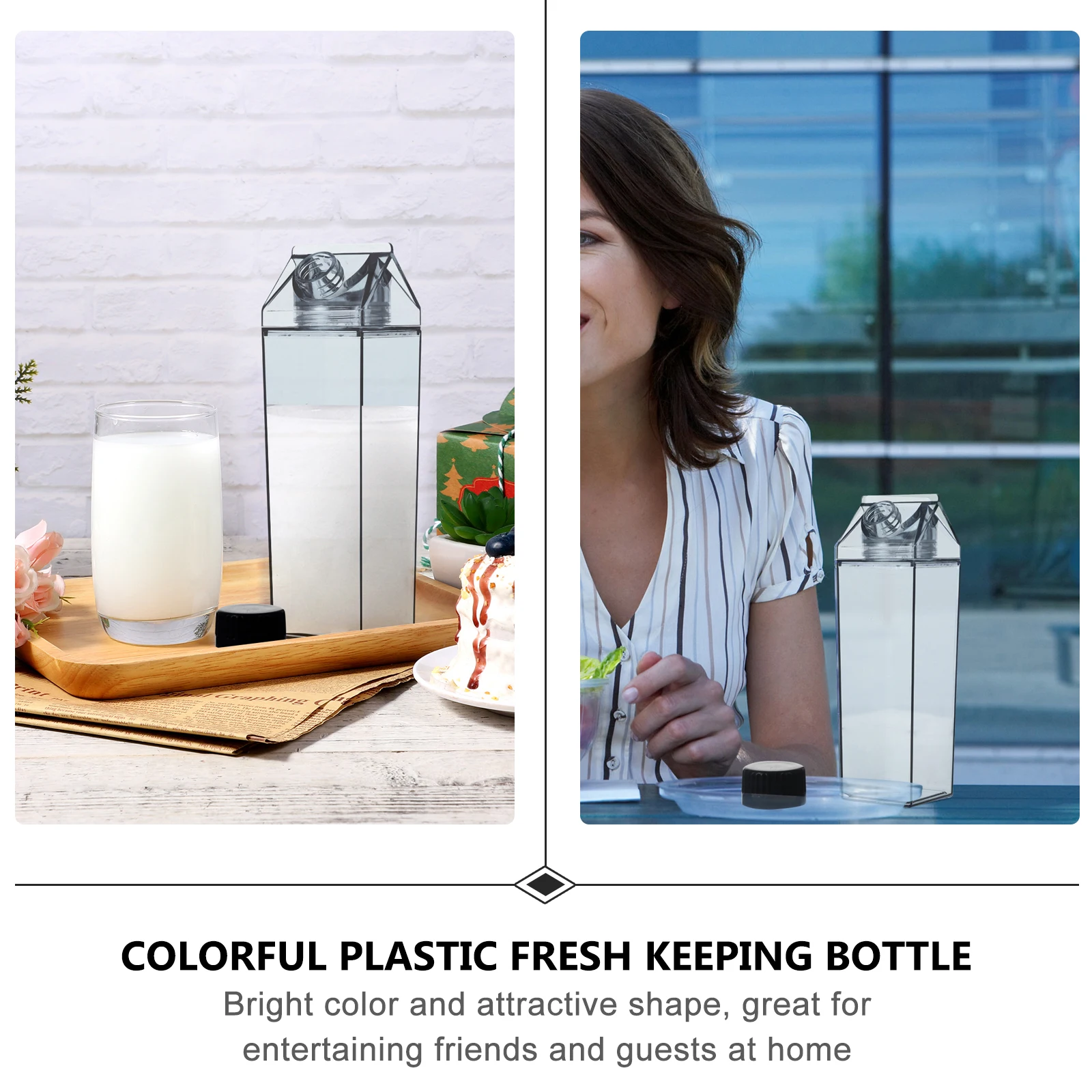

Preservation Bottle Portable Transparent Pink Milk Jug Leakproof Plastic Drink Container Storage Empty Storage Bottle Travel