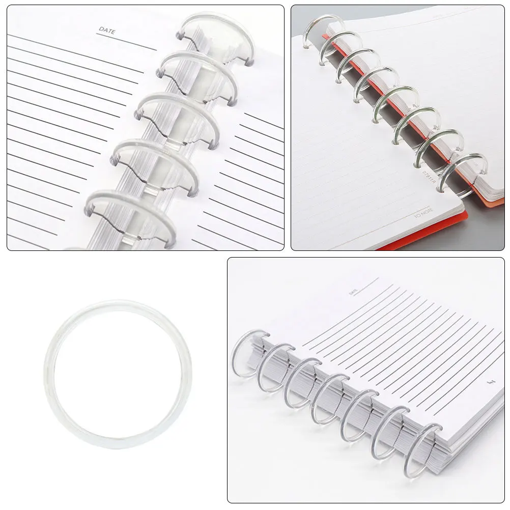 40Pcs Transparent Disc Rings for Planners Documents Binding Disc Loose Leaf Binder Discs Book Binding Expansion Discs Planner