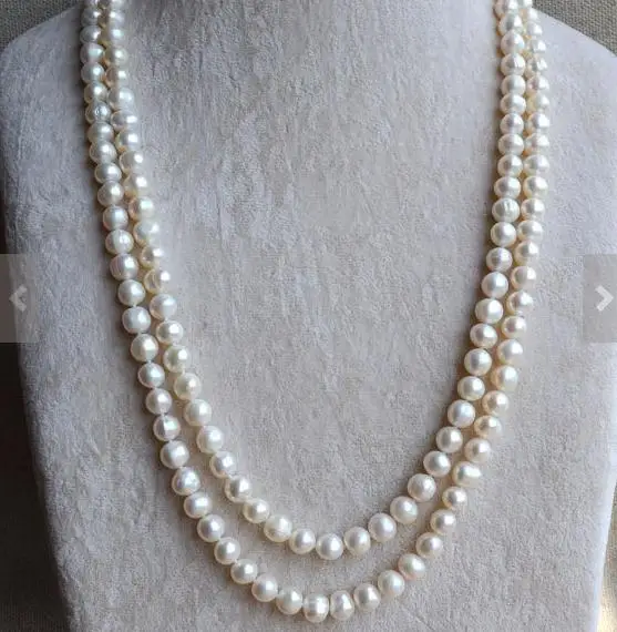 

2023 New Arrival Long Pearl Necklace 8-9mm 50 inches Freshwater Pearl Necklace White Pearl Jewelry Charming Women Gift