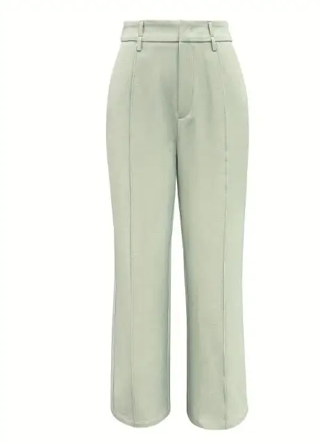 

Women's Straight Leg Pants Casual Versatile Woven Solid Color Double Pocket Professional Fashionable New