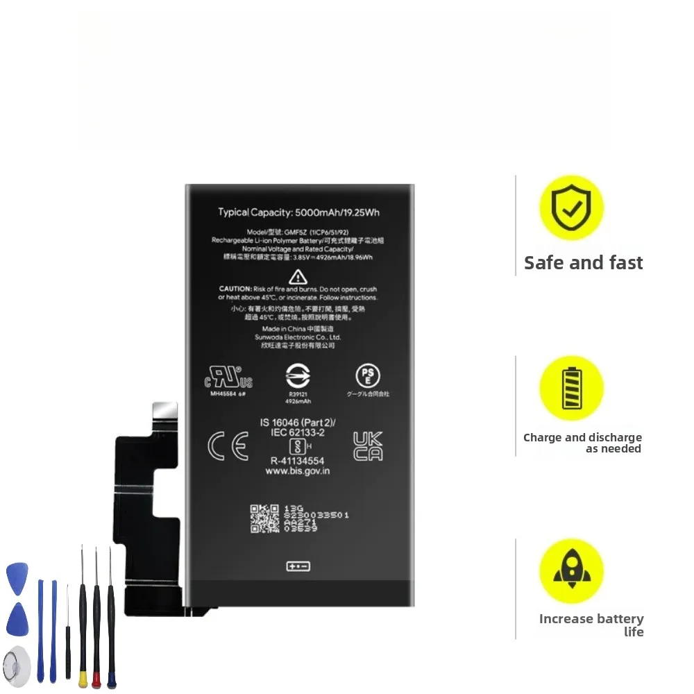 5000mah high capacity replacement battery for google pixel7 pro pixel7 gze8u gmf5z with tools