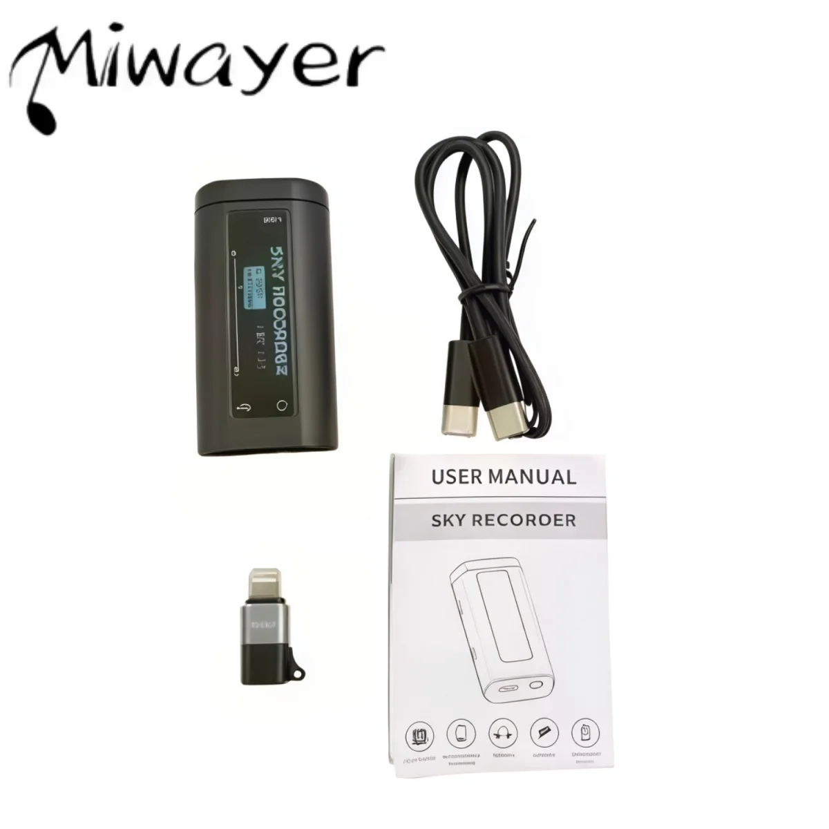 Miwayer SKY RECORDER Portable Sound Card, BT Bluetooth Type-C Power Supply, USB Conversion Interface Plug and Play for Live