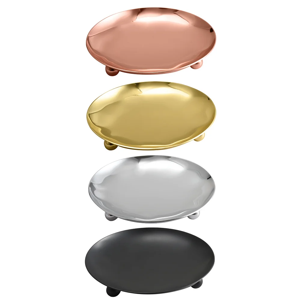 

4pcs Holder Tray Stainless Steel Decor Table Centerpiece Pillar Holders Home Bar Restaurant Decoration Heat