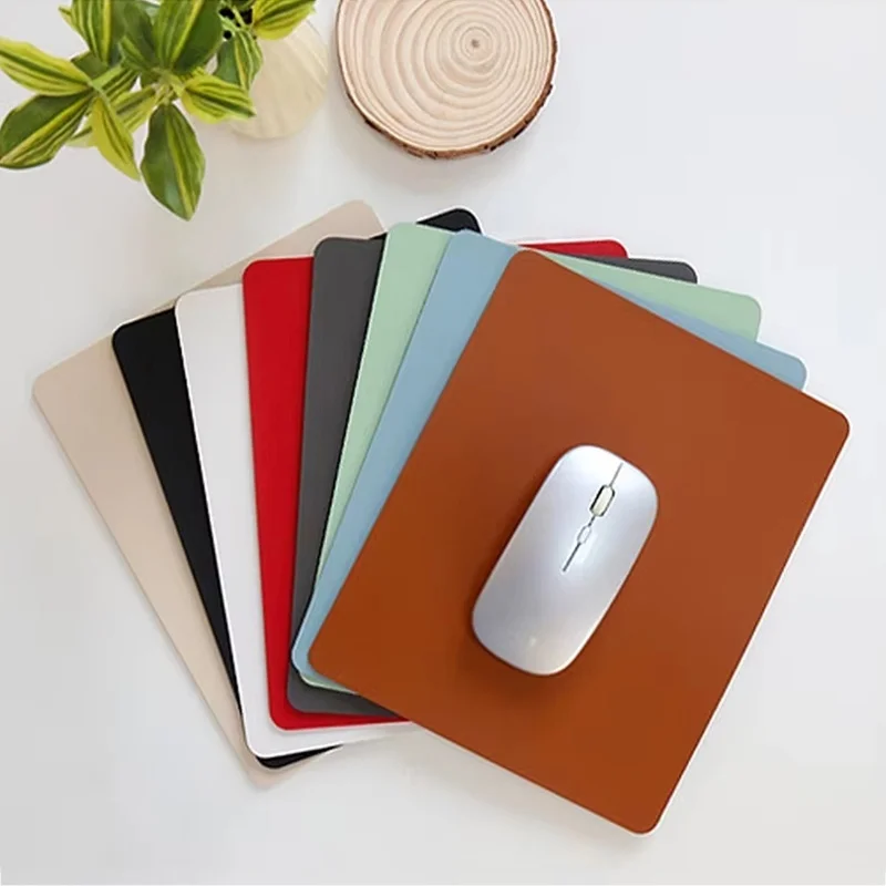 Universal Small PU Leather Mouse Pad Solid Color Non-slip Pad Mouse Pad Waterproof Gaming Mouse Pad For Office Computer Laptops