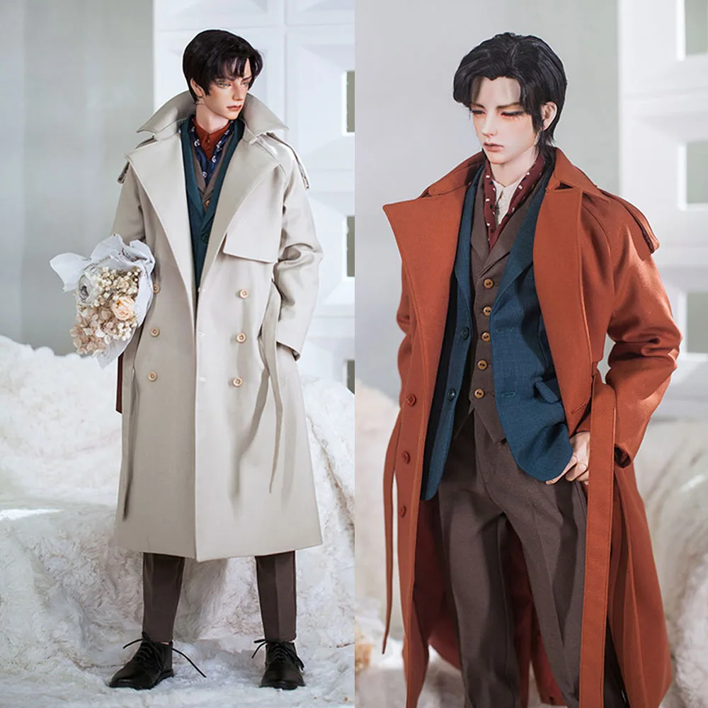 

Custom-made BJD Dolls SD17-Uncle Clothes Set Long Windbreaker Gentleman Suit Coat Trousers Vest Set Model