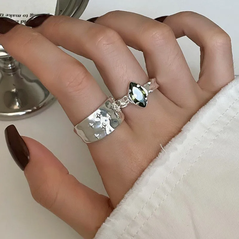 

New Arrival 925 Sterling Silver Geometric Zircon Star Rings Fashion Personality Versatile Opening Jewelry Gifts Dropshipping