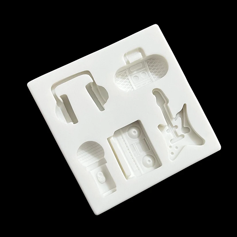Radio Microphone Guitar Earplugs Silicone Mold Sugarcraft Fondant Cake Decorating Tools Cupcake Chocolate Baking Mold