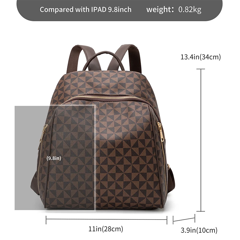 2025, modischer brauner Rucksack für Reisen, Damenrucksack