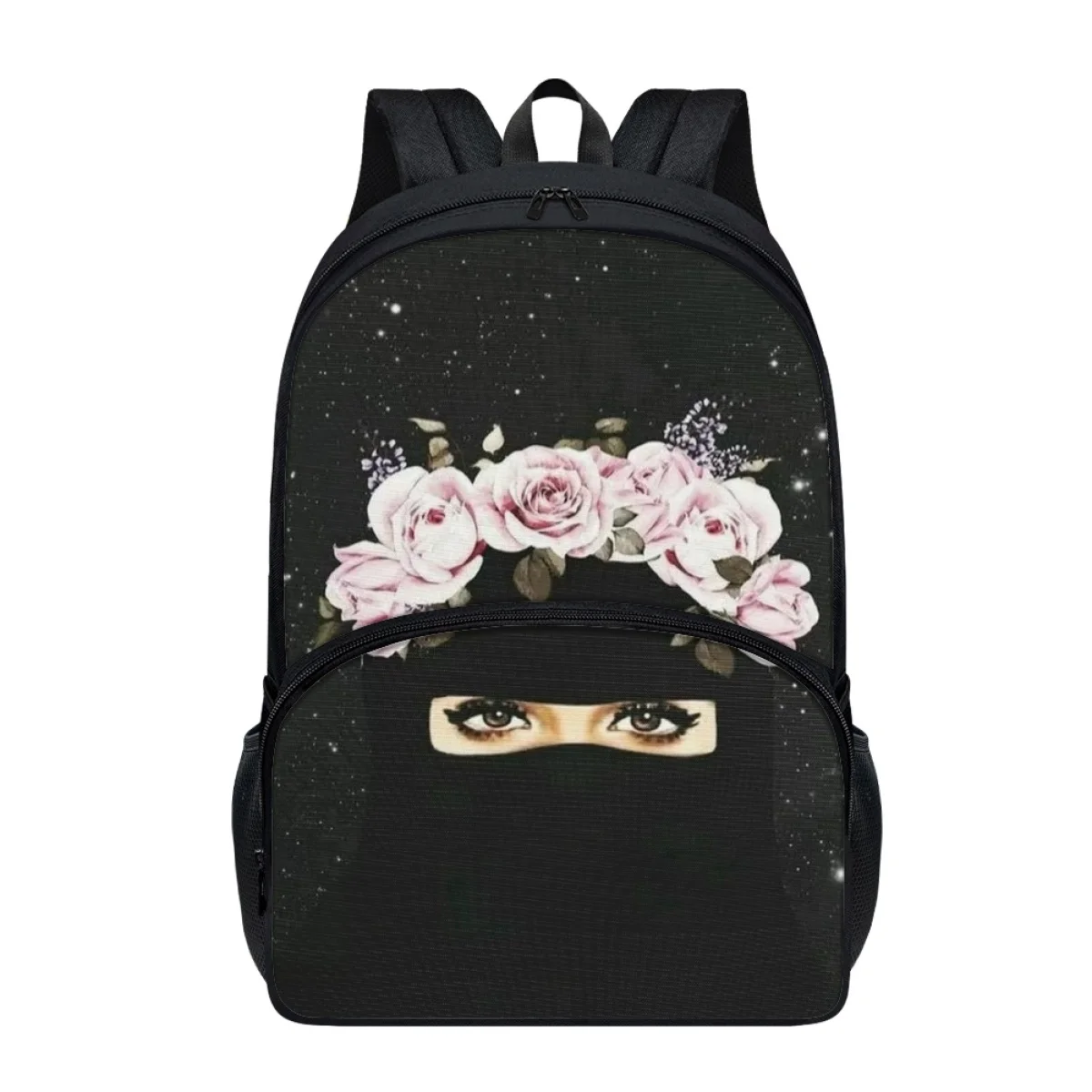 

FORUDESIGNS Creative Backpacks Sports Bags Hijab Face Muslim Islamic Gril Eyes Schoolbags Universal Multi-functional Back Pack