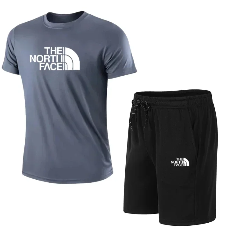 Men's fitness suits, sportswear, casual t-shirts, photography outfits, slow-paced running, brand new, two-piece set S-4XL image 5