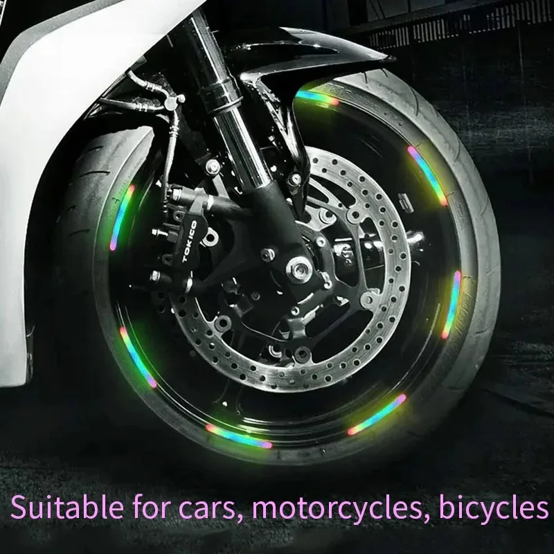 40pcs Car Wheel Hub Reflective Sticker Tire Rim Reflective Strips Luminous for Night Driving Car Bike Motorcycle Wheel Sticker image 3