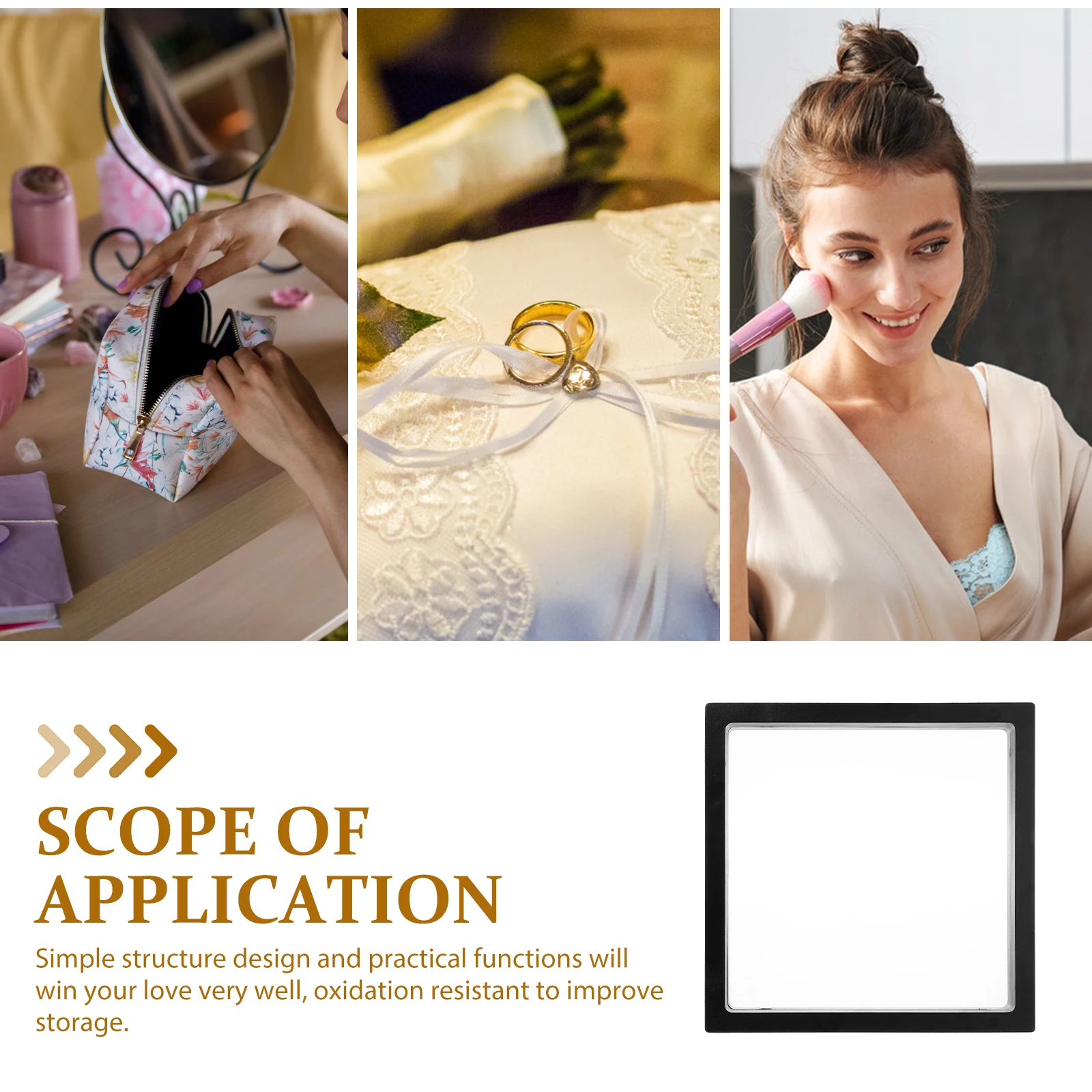 

4 шт., 3D-рамка, устойчивый держатель для ювелирных изделий, прозрачное кольцо для хранения монет, настольный витрина, витрина для ювелирных изделий