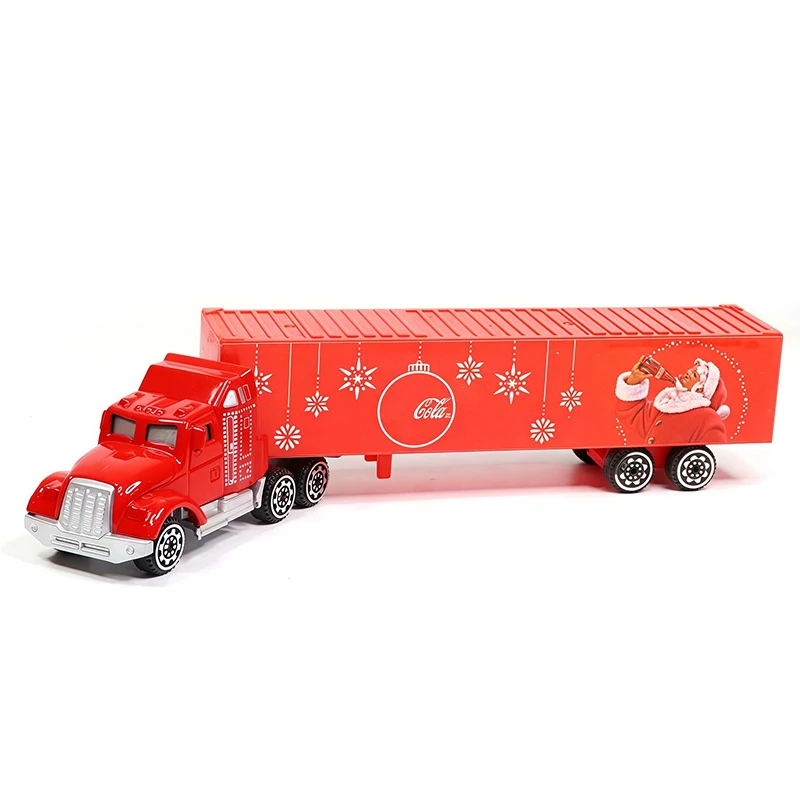 Camión de transporte pequeño a escala 1:72, modelo de coche de aleación, colección estática, juguetes decorados para regalos de Navidad y vacaciones