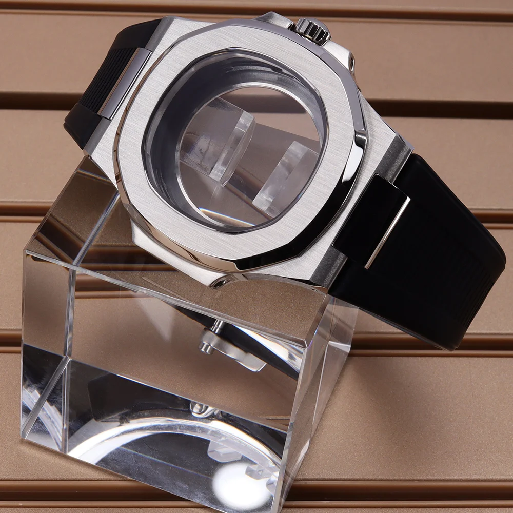 40mm-square-men's-nh35-watch-case-replacement-parts-rubber-bracelet-for-nautilus-nh34-nh35-nh36-nh38-298mmdial-sapphire-crystal