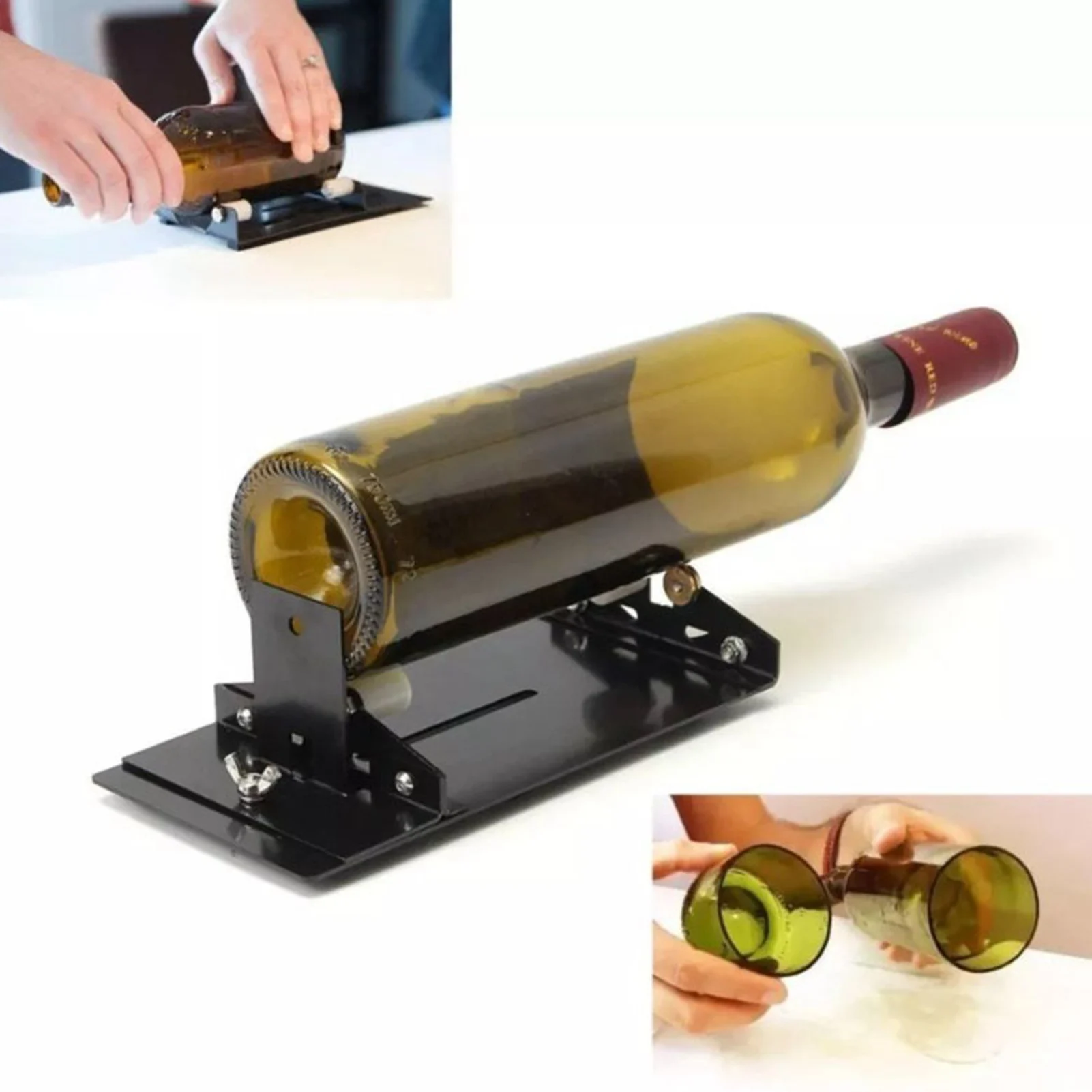 

Glass Bottle Cutter Machine Fast Accurate DIY Cutting Tool Kit Stainless Steel Metal Black Glass Bottle Cutter Machine