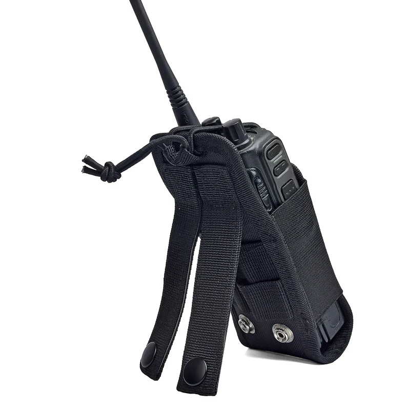 Tactical MOLLE Nylon Radio Holster Portable Walkie Talkie Pouch Holder for Baofeng Motorola Uniden Cobra Midland view 3