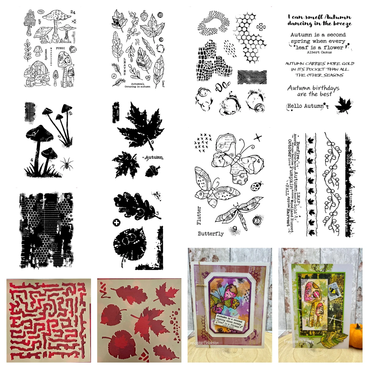 

Autumn Borders Mushrooms Old Leaves Metal Cutting Dies Stamps for DIY Scrapbooking Handmade Diary Album Card 2025 October New