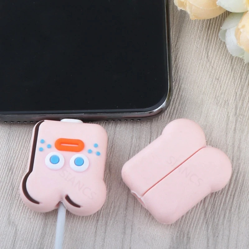 Anime Cable Protector For iPhone Cartoon Charger Protector Cable Winder Cute Organizer Data Line Protective Cover