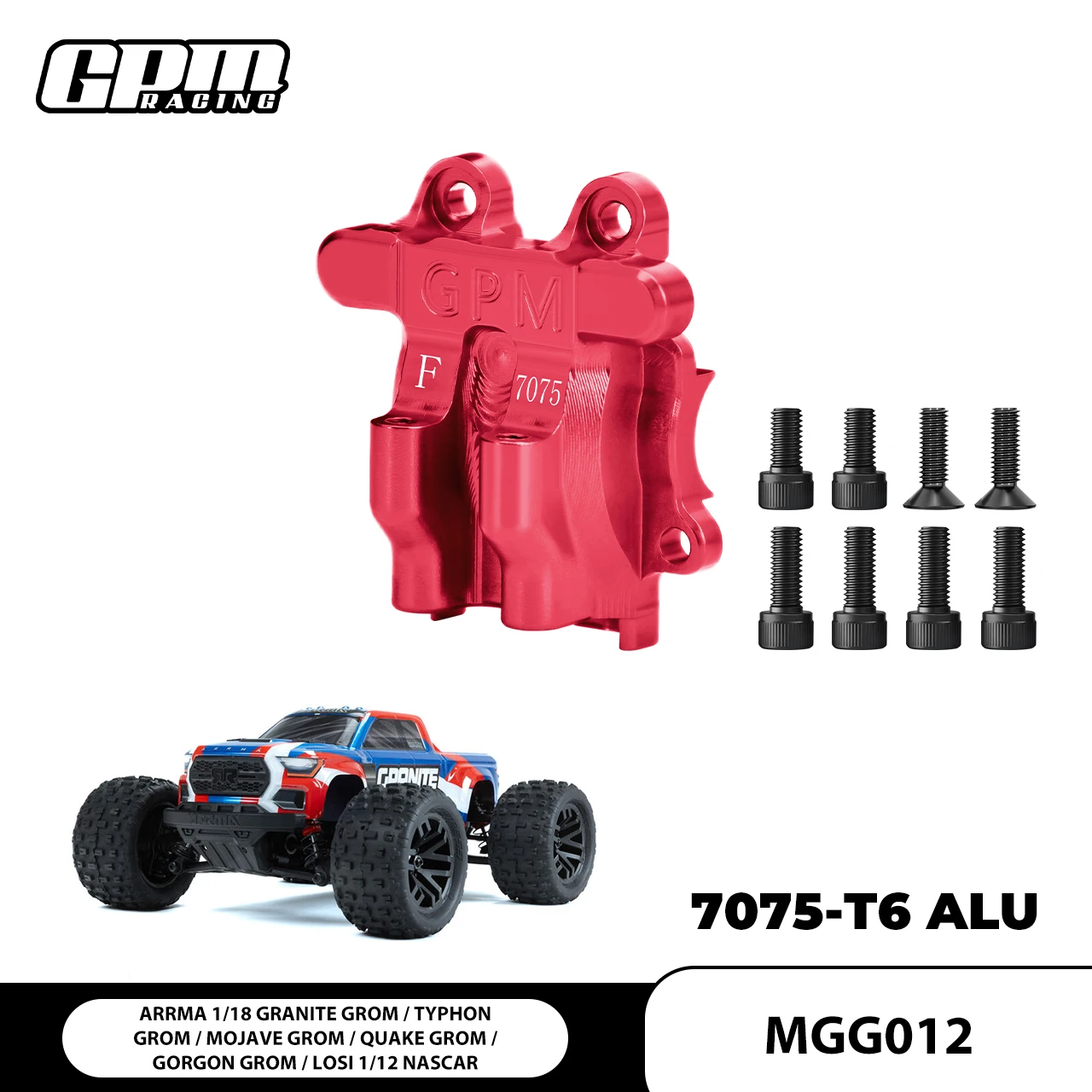 

GPM ARRMA 1/18 Granite Typhon Mojave Grom Nascar For Alloy 7075 Front Diff Cover