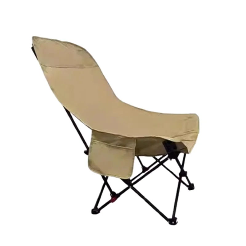 For Moon Beach Folding Chair High Back Footrest Outdoor Terraces Chair Tourist Ergonomic Chaise Pliante Portable Furniture