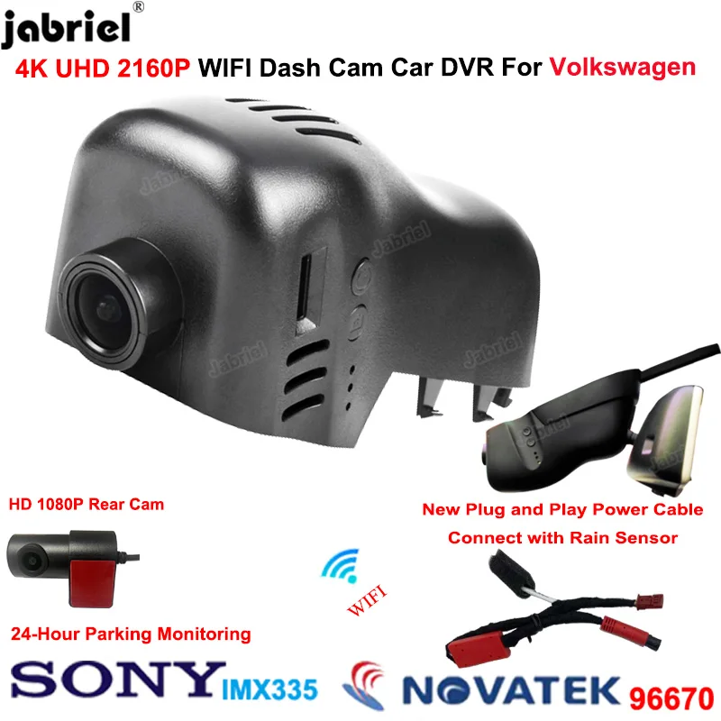 

4K 2160P Car Dvr Dash Cam Front and Rear Camera for Volkswagen VW Touareg 2019 2018 2017 2016 2015 2014 2013 2012 2011 2010