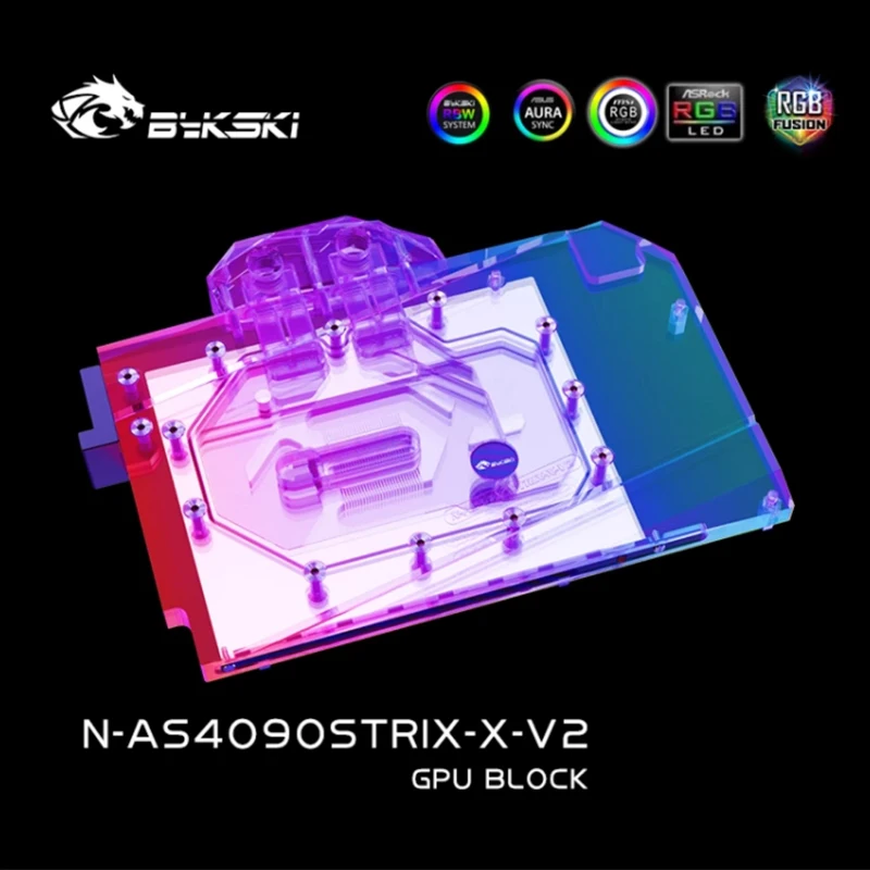 Bykski N-AS4090STRIX-X GPU Block Use for ASUS TUF GAMING RTX 4090 / RTX4090 ROG Strix Video Card Water Cooling /Radiator