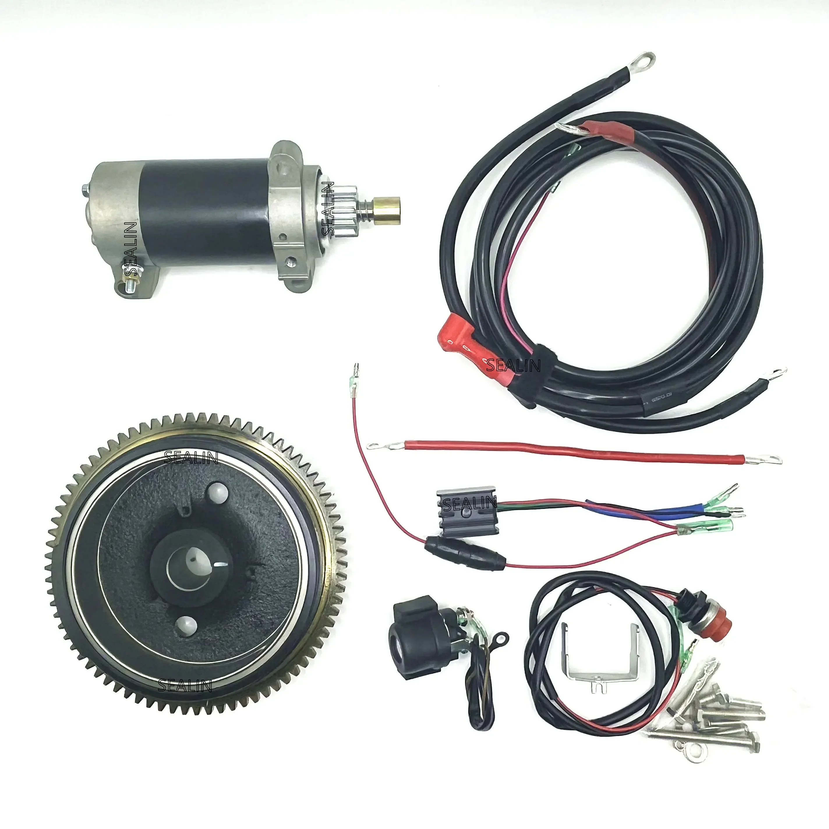 

Electric Start Motor Flywheel Kit For YAMAHA 4 Stroke 13.5HP F13.5B M(E)HS/L Model code 6AF