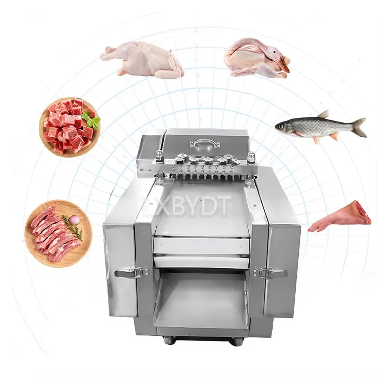 Fresh Meat Dicer, Poultry Cube Cutting Machine, Robust Conveyor Type Chopper For Commercial Poultry Processing