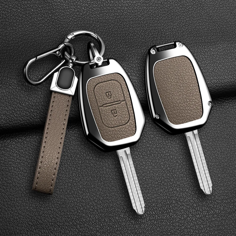 

Car Remote Key Case Cover for Renault Kwid Traffic Symbol for Dacia Sandero Logan Duster 2016-2018 Zinc Alloy Leather Keychain