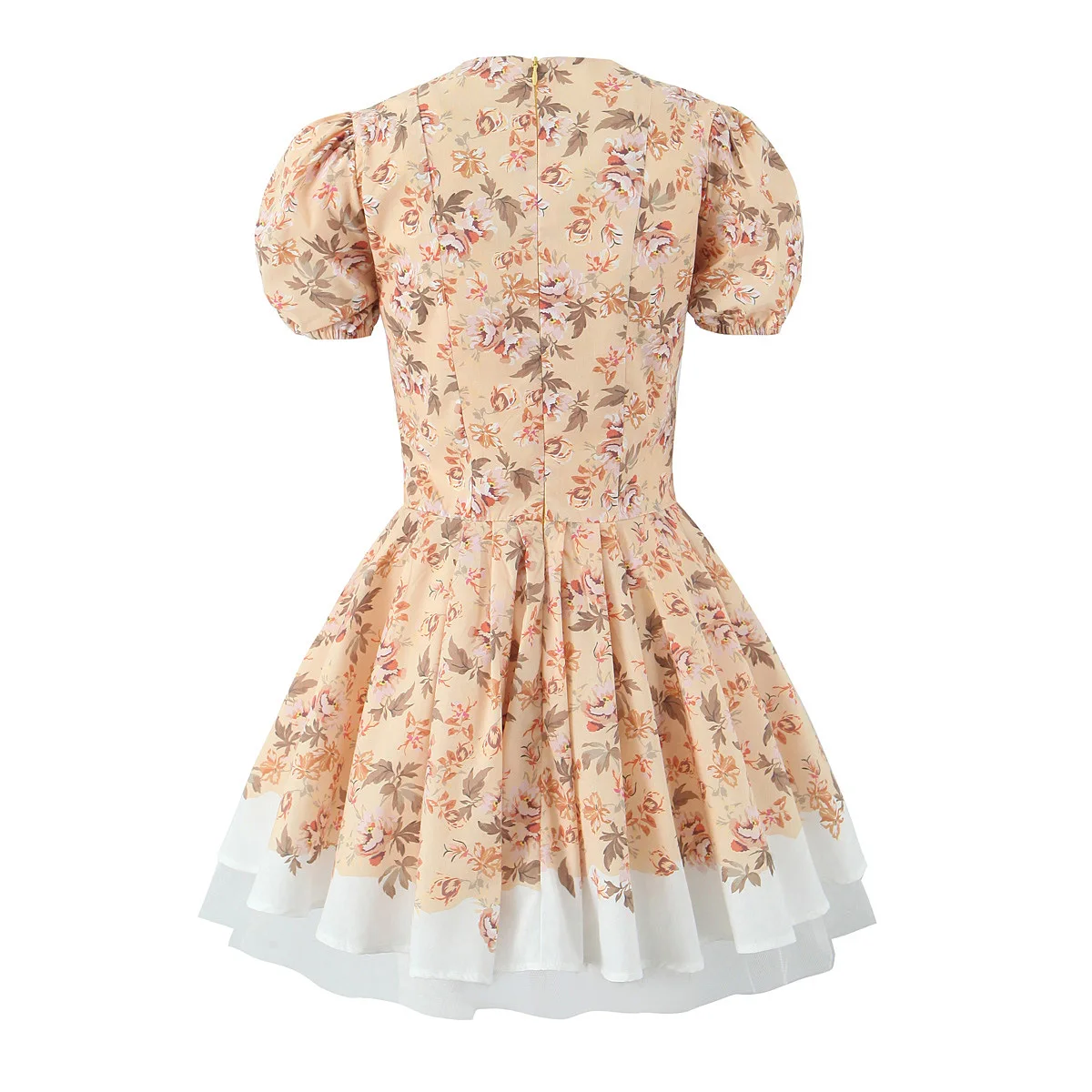 Abito da donna in rete floreale sottile con scollo a V in vita