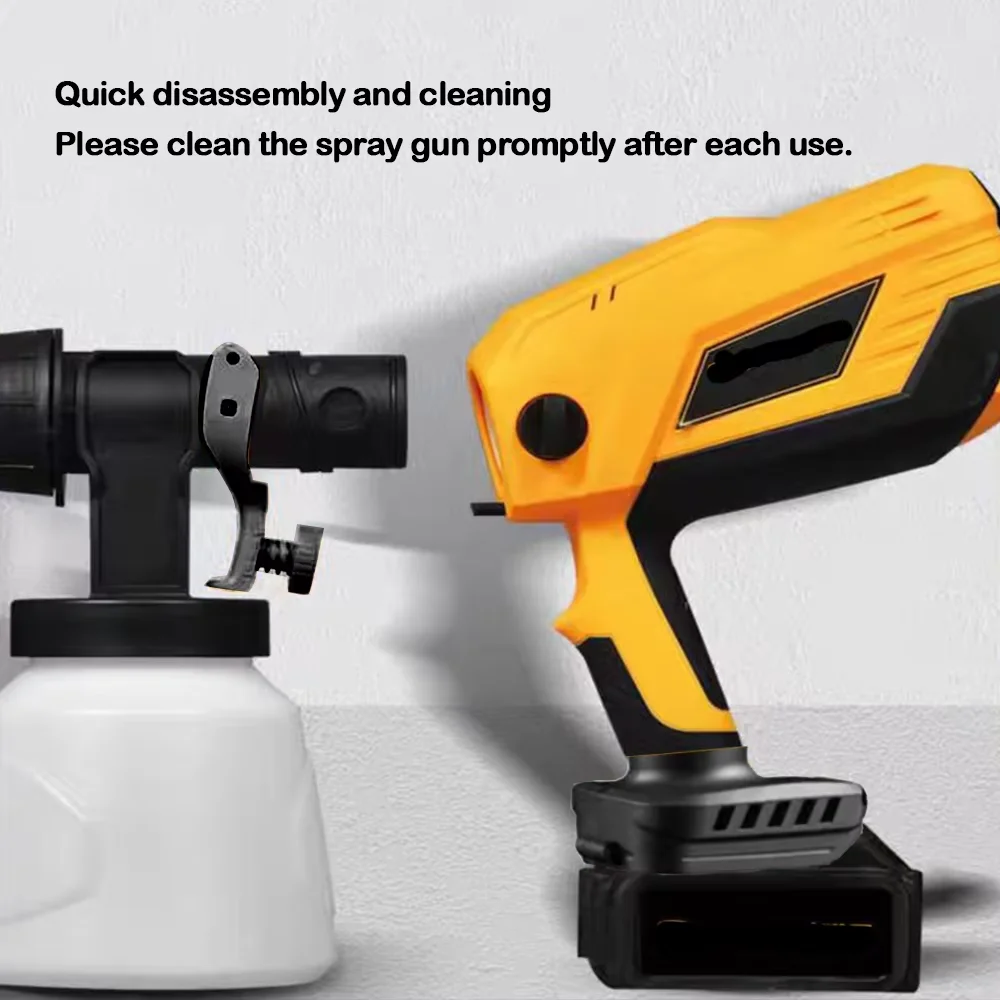 Electric Spray Gun 1000ML Cordless Paint Spray Auto Furniture Steel Coating Airbrush Fit Makita/Dewalt/Milwaukee 18V Battery