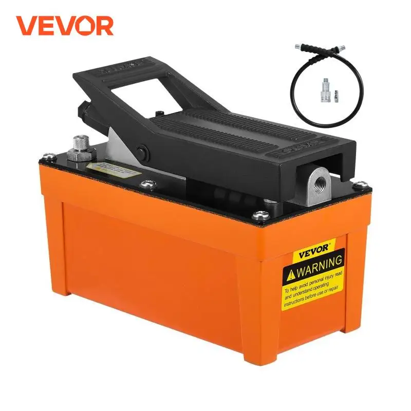 VEVOR Air Hydraulic Pump 10000PSI Pneumatic Foot Pump Orange Color for Heavy Machinery Rigging&Moving, Auto Repair, Oil Rigging